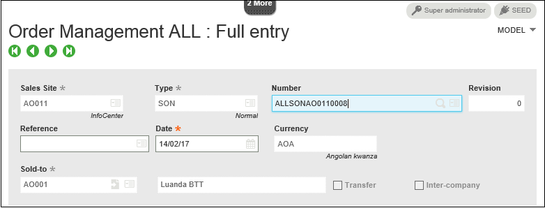 sequence number Order Management