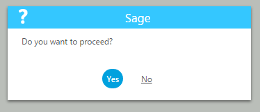 dialog box Question box to user