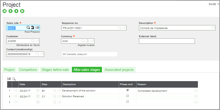 create Sales Order against a Project