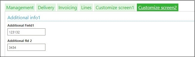 values from screen one are placed in the second screen