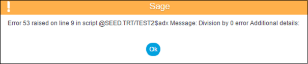 Sage X3 Error Number Error Line