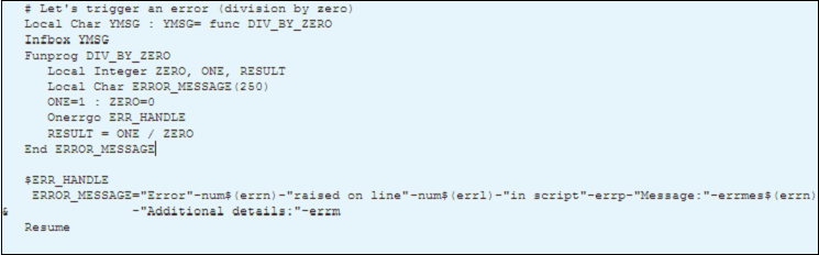 Sage X3 Error Number and Error Line