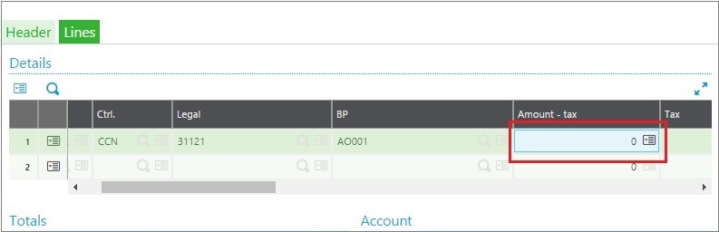 Customer BP Invoice line level