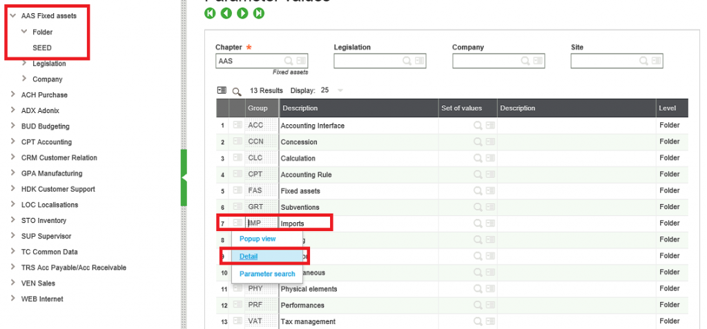 Fixed Assets Parameter