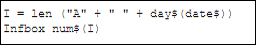 Return length of variable