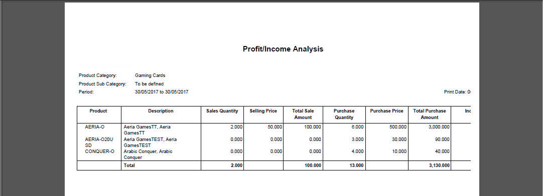 page size of report in X3