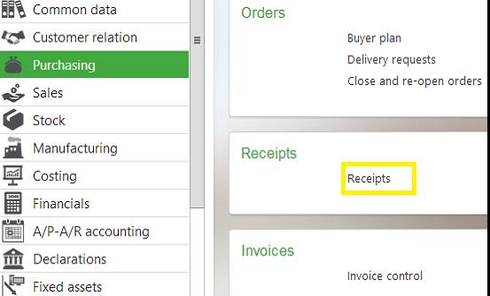 Path to Purchase Receipts Screen