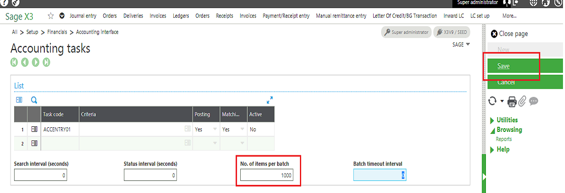 Entering the No. Of items per batch