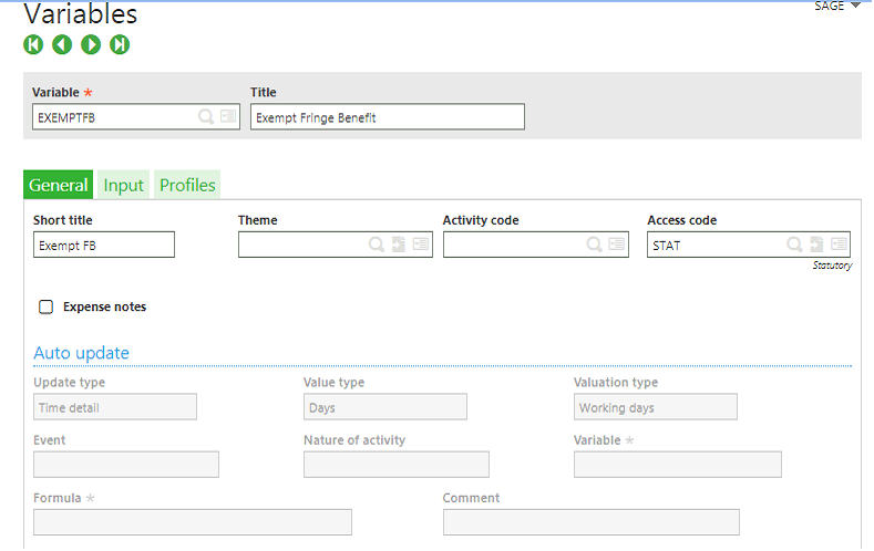 Variables in Sage X3 People