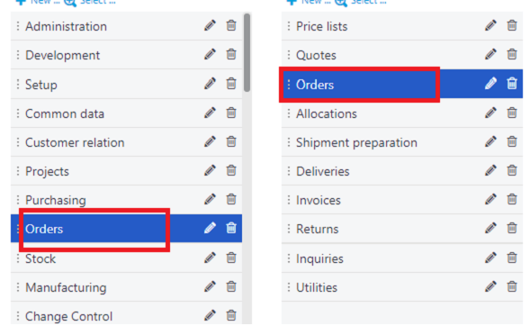 Orders to sales orders