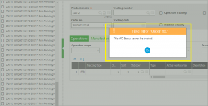 production tracking screen