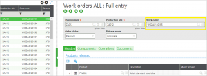 sage x3 work order screen