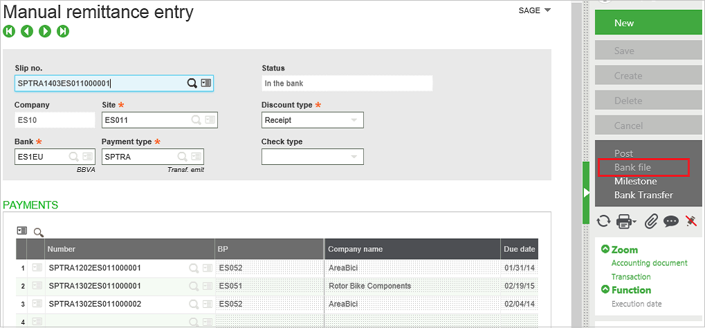 enable Bank File button