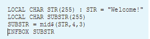 substring from string