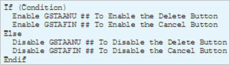 disable the button through variables