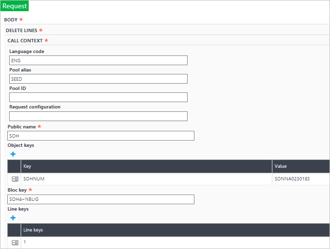 Web-service request parameters