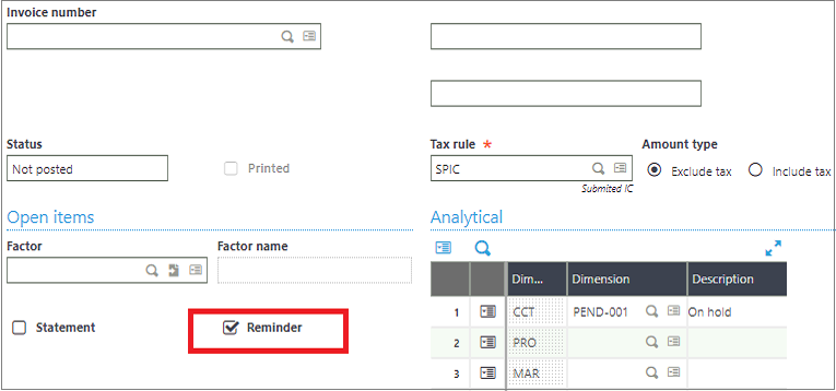 sage x3 BP Invoice