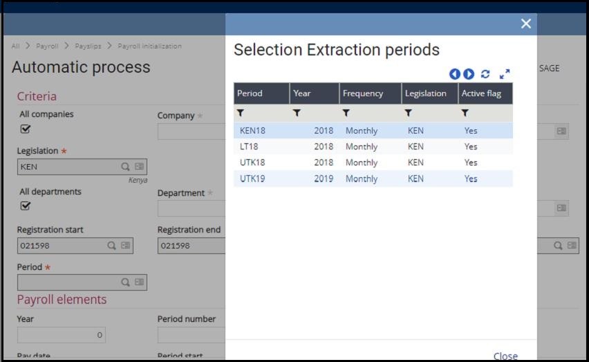 Automatic generation screen