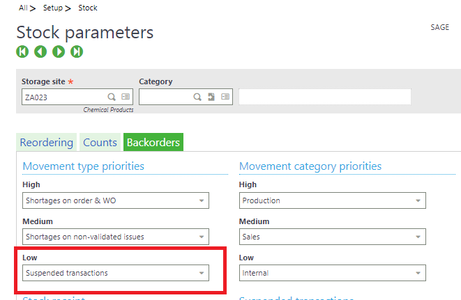 Stock Parameter setup