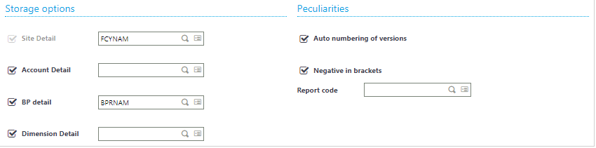 Financial Data Extraction Definition tab, other details