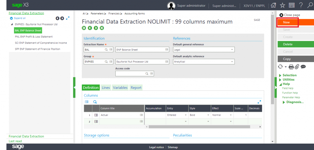 Financial Data Extraction Landing page