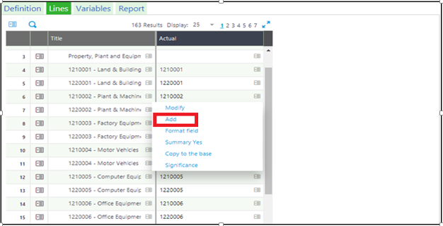 Financial Data Extraction Line Tab