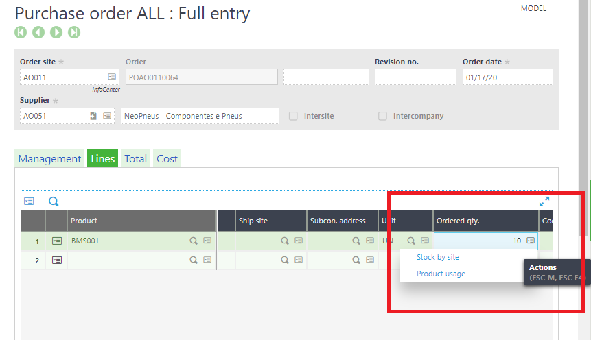 Purchase order