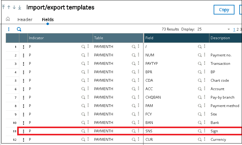 Fig 2.1 PAY Import/Export Template