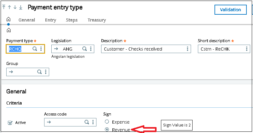 Fig 2.2 Payment Entry Type