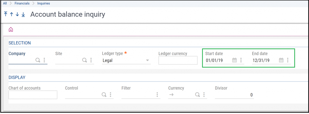 Account Balance Inquiry Screen