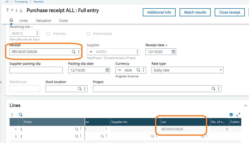 How to Align Lot numbers with Purchase receipts numbers Sage X3 Tips, Tricks and Components