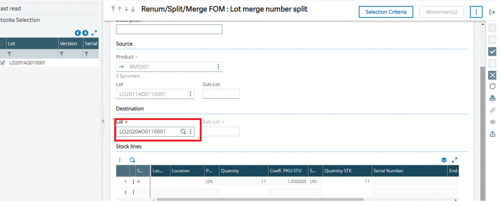 Renum split merge screen