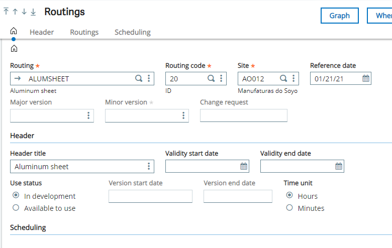 Routing-Screen