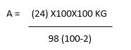 Formula used in example