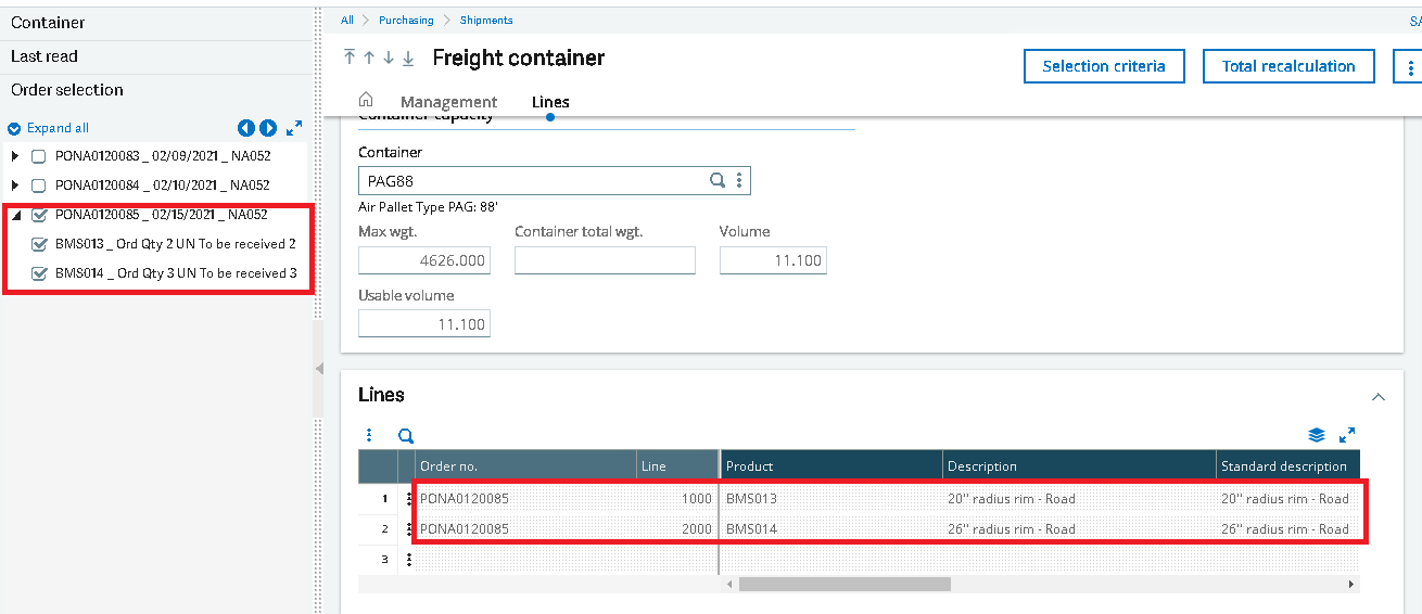 How to manage Transportation details and shipment prereceipt in