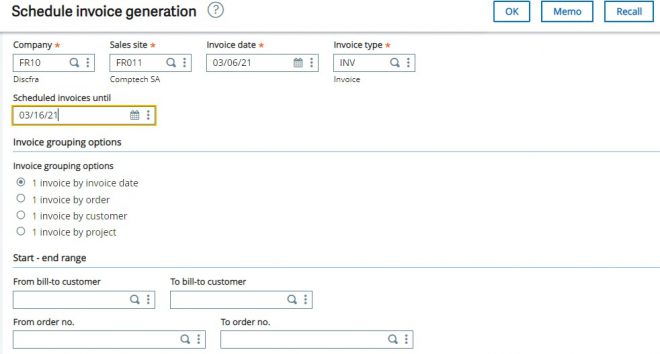 How to create schedule invoices in X3 - Sage X3 – Tips, Tricks and ...