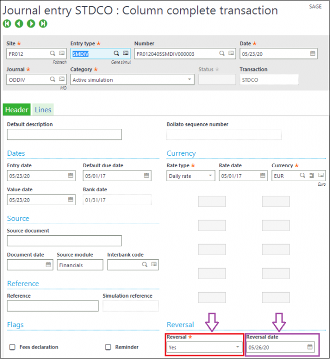 How to create a Reversing GL journal Entry in X3 Sage X3 Tips