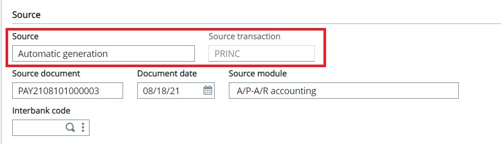 Automatic Journal code on Journal Entry scree