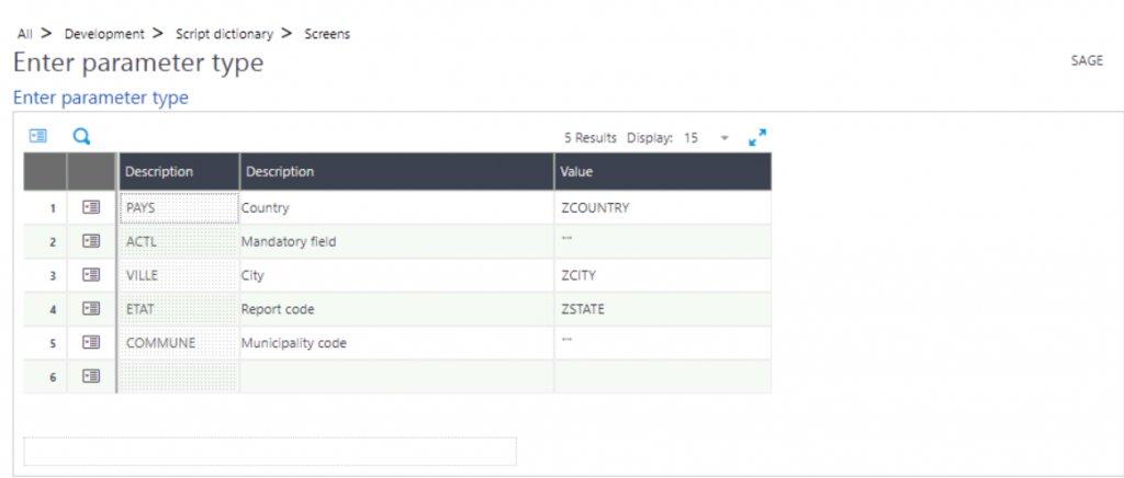 Postal code parameter