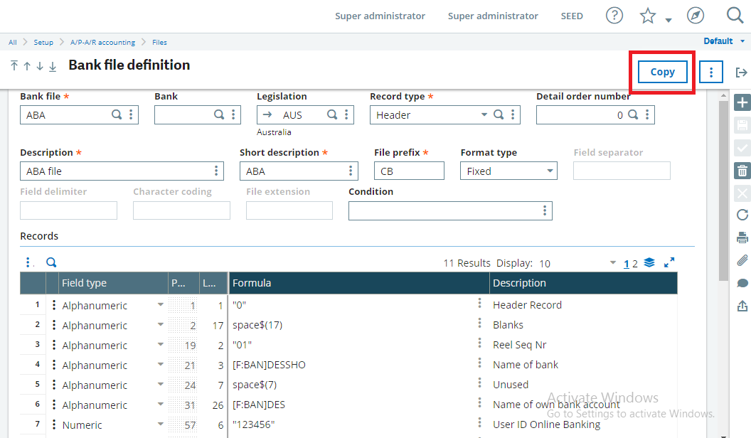 Easy ways to configure bank file definitions into Sage X3 folders ...