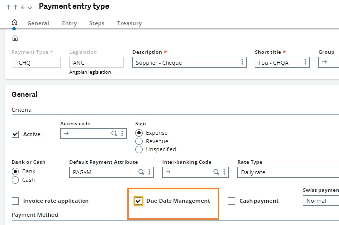 Payment entry 