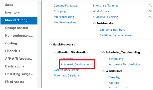 Automatic deallocation