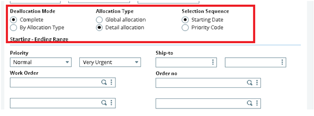 Processing modes