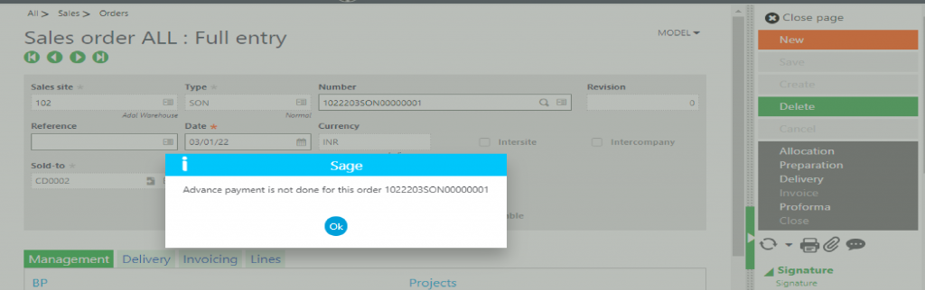 Restriction Message Popup