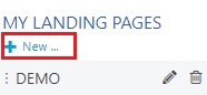My landing pages