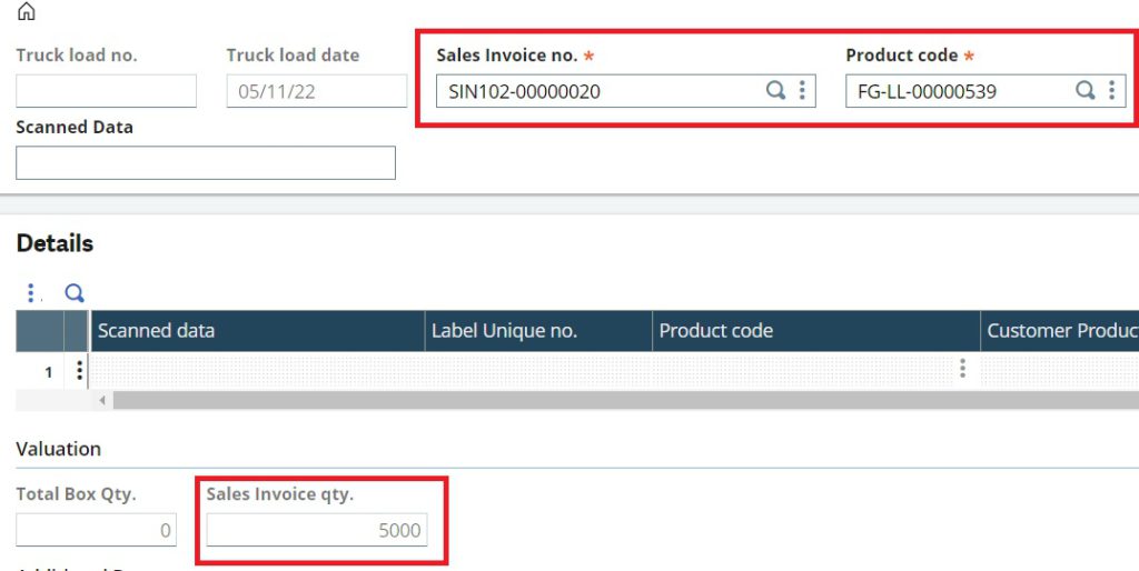 Fig. 3 Autoflown Sales Invoice qty.