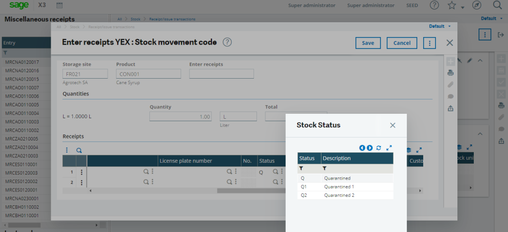 Receipt Stock Movement