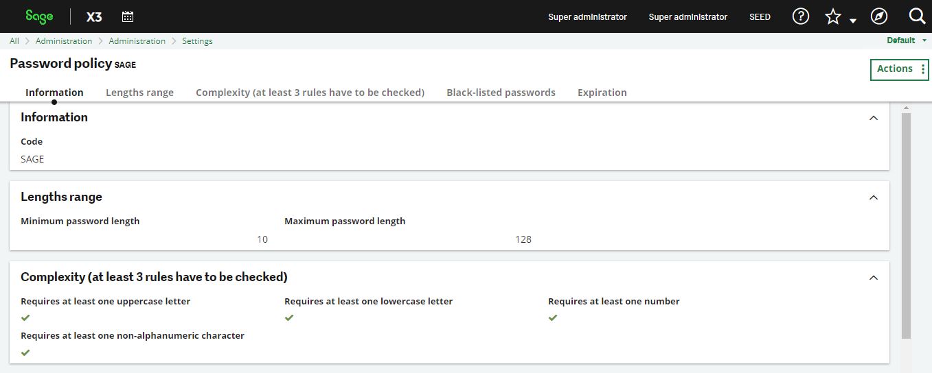 Password policies in Sage X3 Version 12 Sage X3 Tips, Tricks and