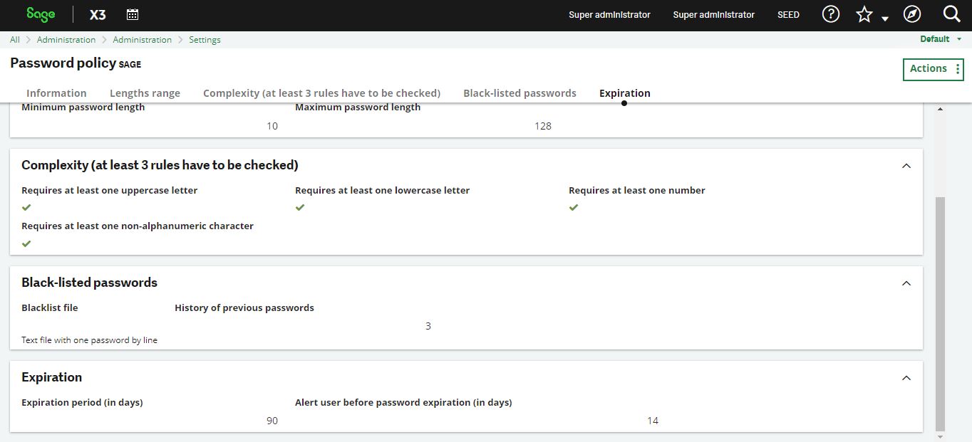 Password policies in Sage X3 Version 12 Sage X3 Tips, Tricks and