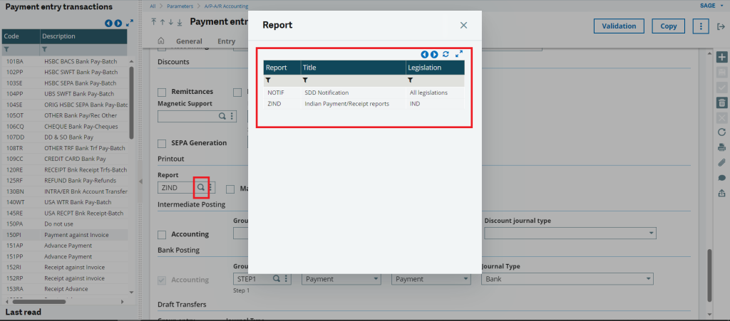 Fig 4: Reports Selection